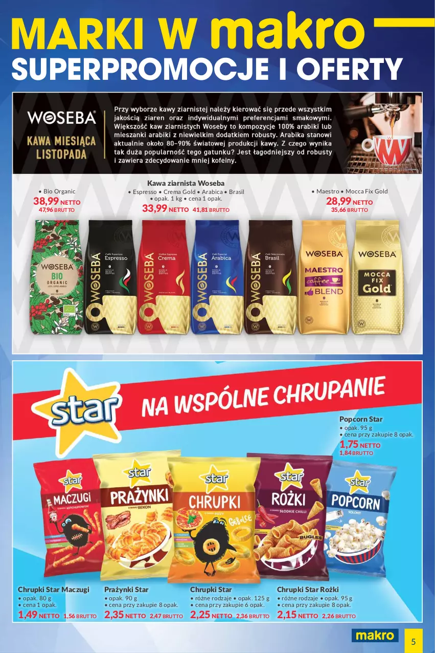 Gazetka promocyjna Makro - [Oferta specjalna] Marki w MAKRO - ważna 02.11 do 15.11.2021 - strona 5 - produkty: BIC, Chrupki, Kawa, Kawa ziarnista, Mocca Fix Gold, Popcorn, Woseba