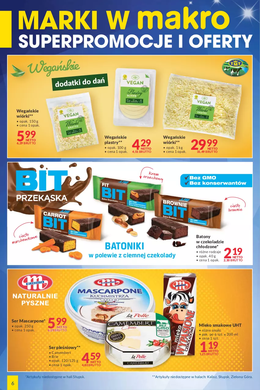 Gazetka promocyjna Makro - [Oferta specjalna] Marki w MAKRO - ważna 02.11 do 15.11.2021 - strona 6 - produkty: Baton, Brie, Brownie, Camembert, Mascarpone, Mleko, Mleko smakowe, Ser, Ser pleśniowy, Tonik