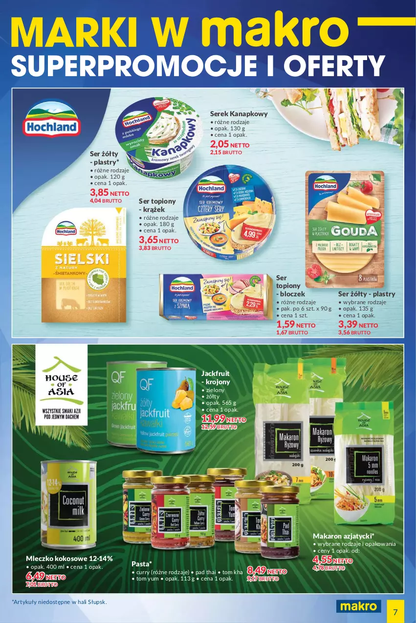 Gazetka promocyjna Makro - [Oferta specjalna] Marki w MAKRO - ważna 02.11 do 15.11.2021 - strona 7 - produkty: Kokos, Makaron, Mleczko, Ser, Ser topiony, Serek, Serek kanapkowy, Top