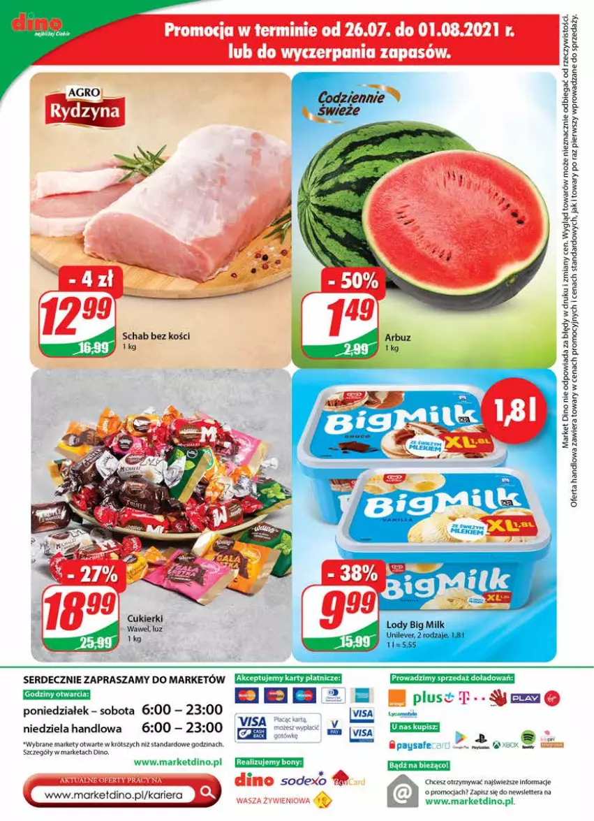 Gazetka promocyjna Dino - Gazetka - ważna 28.07 do 03.08.2021 - strona 20 - produkty: Schab bez kości, Ser