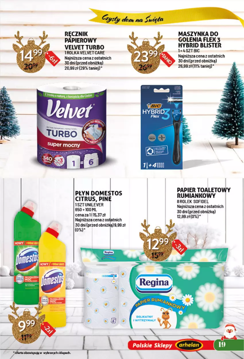 Gazetka promocyjna Arhelan - Gazetka - ważna 26.11.2024 do 05.01.2025 - strona 19 - produkty: Domestos, Fa, Maszynka, Papier, Ręcznik, Salomon, Szynka, Velvet