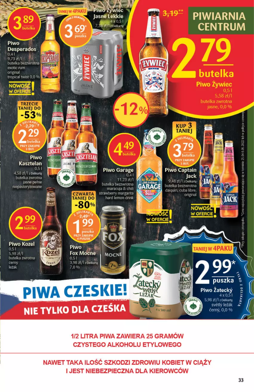 Gazetka promocyjna Delikatesy Centrum - Gazetka DC24 - ważna 23.06 do 29.06.2022 - strona 33 - produkty: Desperados, Gin, Gra, Kasztelan, Piec, Piwa, Piwo, Rum, Tropical