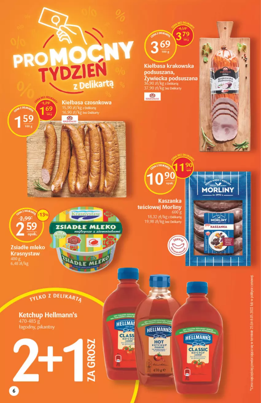 Gazetka promocyjna Delikatesy Centrum - Gazetka DC24 - ważna 23.06 do 29.06.2022 - strona 6 - produkty: Ketchup, Kiełbasa, Kiełbasa krakowska, Mleko