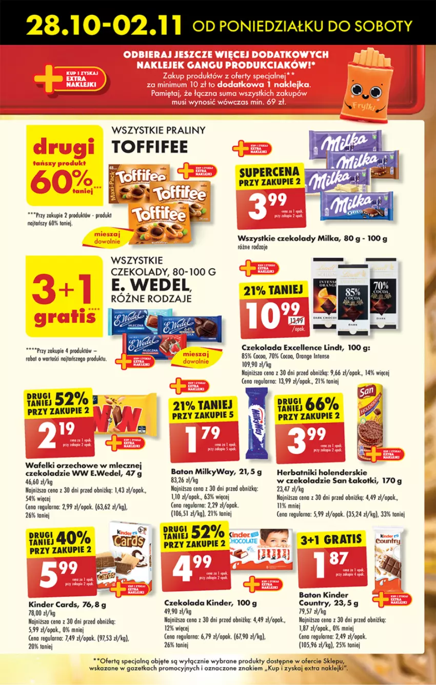 Gazetka promocyjna Biedronka - Od poniedzialku - ważna 28.10 do 02.11.2024 - strona 37 - produkty: Baton, Czekolada, Gra, Herbatniki, Kinder, Klej, Lindt, Milka, Praliny, Toffifee