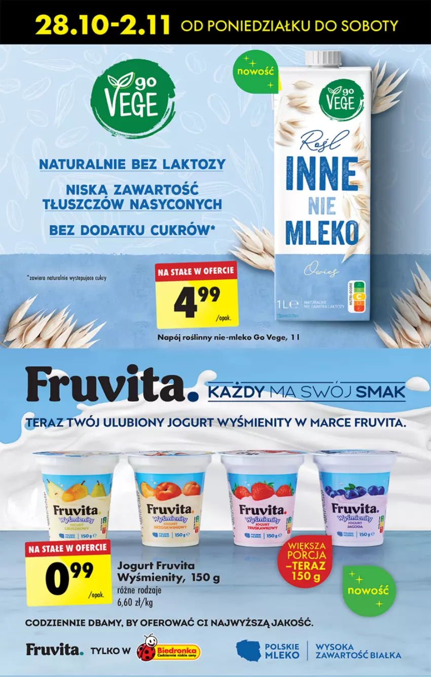 Gazetka promocyjna Biedronka - Od poniedzialku - ważna 28.10 do 02.11.2024 - strona 43 - produkty: Jogurt, Mleko, Napój, Napój roślinny, Sok, Taca, Tera