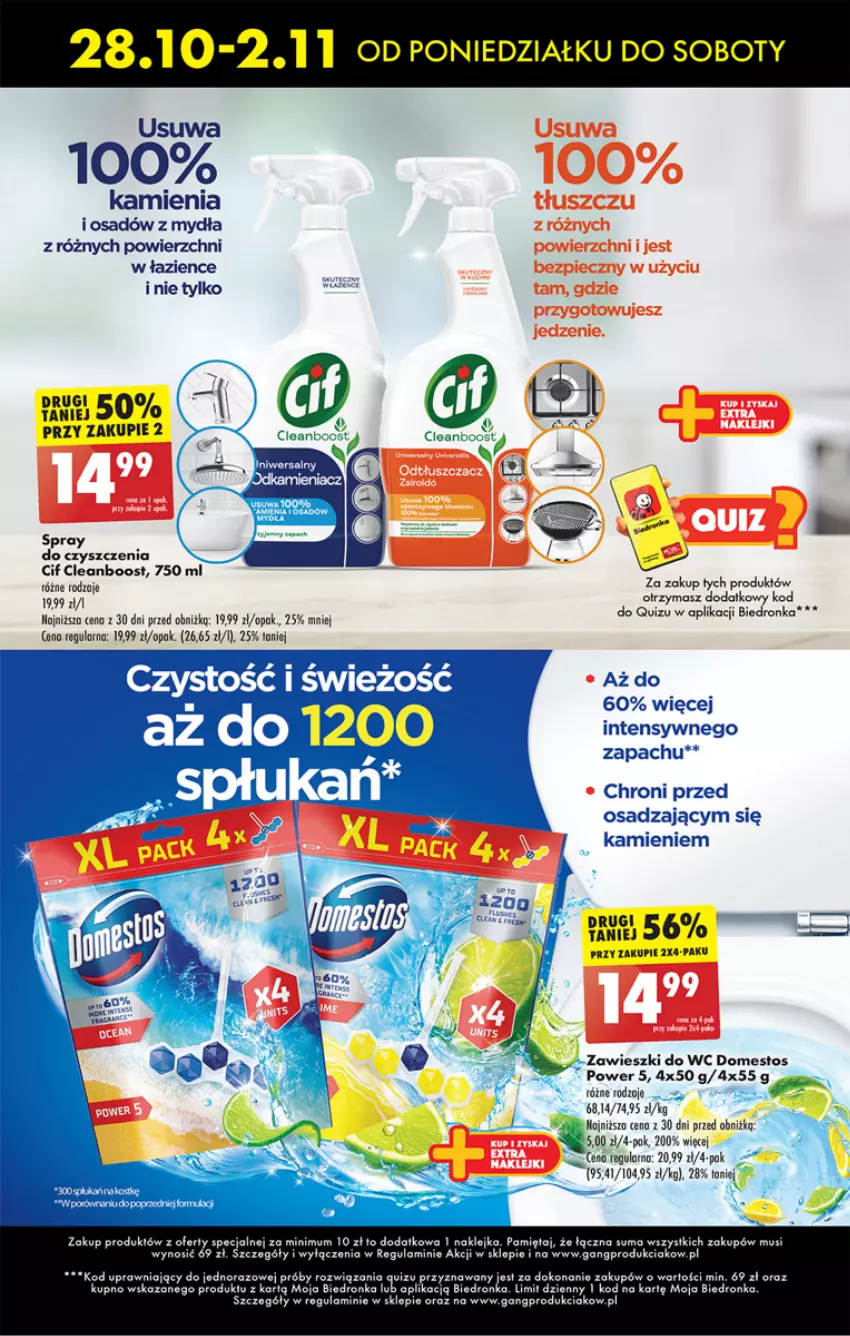 Gazetka promocyjna Biedronka - Od poniedzialku - ważna 28.10 do 02.11.2024 - strona 77 - produkty: Domestos, Dron, Fa, Klej, Mus, Piec, Quiz, Spray do czyszczenia, Zawieszki