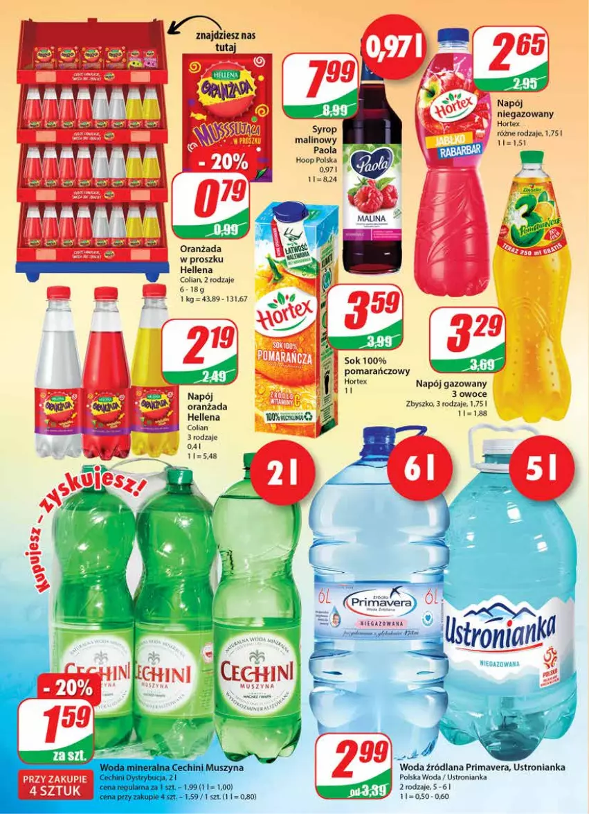 Gazetka promocyjna Dino - Gazetka - ważna 20.10 do 26.10.2021 - strona 2 - produkty: Hellena, Hortex, LANA, Mus, Napój, Napój gazowany, Oranżada, Owoce, Paola, Prima, Primavera, Sok, Syrop, Szyna, Woda