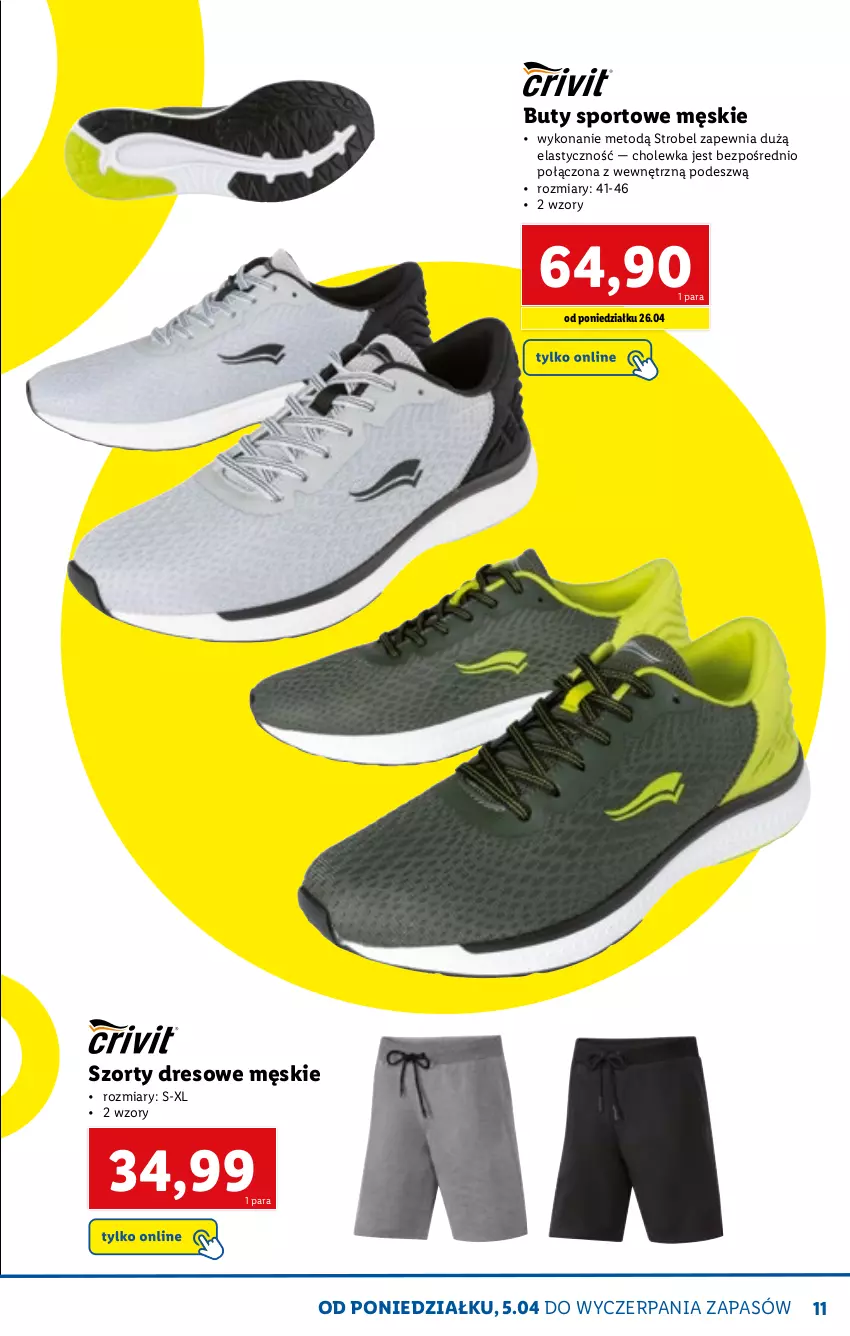 Gazetka promocyjna Lidl - KATALOG SKLEPU ONLINE - ważna 06.04 do 30.04.2021 - strona 11 - produkty: Buty, Dres, Por, Sport, Szorty