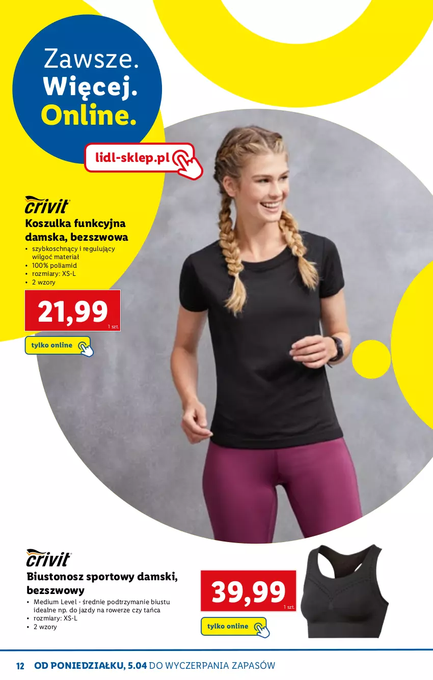 Gazetka promocyjna Lidl - KATALOG SKLEPU ONLINE - ważna 06.04 do 30.04.2021 - strona 12 - produkty: Biustonosz, Kosz, Koszulka, Koszulka funkcyjna, LG, Por, Rower, Sport