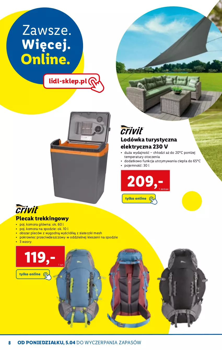 Gazetka promocyjna Lidl - KATALOG SKLEPU ONLINE - ważna 06.04 do 30.04.2021 - strona 8 - produkty: Lodówka, Plecak, Pokrowiec