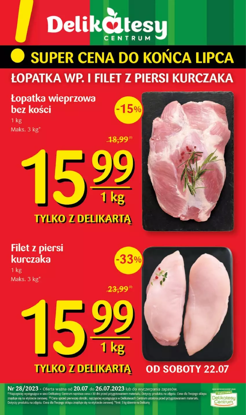 Gazetka promocyjna Delikatesy Centrum - Gazetka DC28 - ważna 20.07 do 26.07.2023 - strona 1 - produkty: Filet z piersi kurczaka, Kurczak, Rum