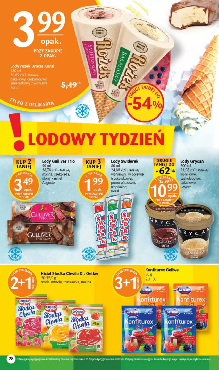 Gazetka promocyjna Delikatesy Centrum - Gazetka DC28 - ważna 20.07 do 26.07.2023 - strona 28 - produkty: Dr. Oetker, Gry, Kisiel, Lody, Morela, Słodka Chwila