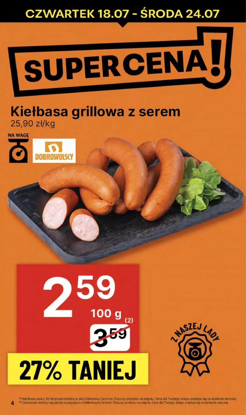 Gazetka promocyjna Delikatesy Centrum - NOWA GAZETKA Delikatesy Centrum od 18 lipca! 18-24.07.2024 - ważna 18.07 do 24.07.2024 - strona 4 - produkty: Fa, Grill, Kiełbasa, Rum, Ser