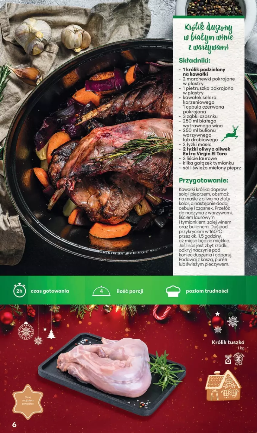 Gazetka promocyjna Delikatesy Centrum - Katalog Przepisy na Bliskie Święta Franczyza DC48-DC49-DC50 - ważna 27.11 do 17.12.2025 - strona 6 - produkty: Bulion, Cebula, Cebula czerwona, Czosnek, Gin, Kawa, Królik, Laur, LG, Lion, Mięso, Piec, Pieprz, Pietruszka, Por, Pur, Sól, Sos, Tusz, Wałek, Warzywa