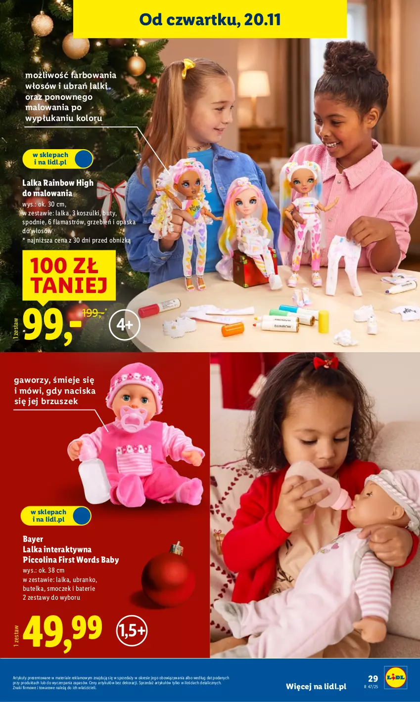 Gazetka promocyjna Lidl - Katalog Zabawki - ważna 03.11 do 24.12.2025 - strona 29 - produkty: Buty, Fa, Kosz, Lalka, Lalka interaktywna, Opaska, Opaska do włosów, Spodnie, Tera
