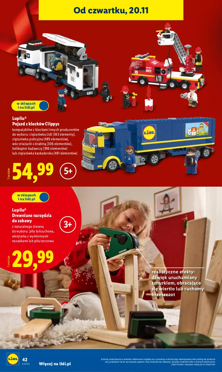 Gazetka promocyjna Lidl - Katalog Zabawki - ważna 03.11 do 24.12.2025 - strona 42 - produkty: Helikopter, Kask, Pojazd, Tarka, Wkręt, Wkrętarka, Wóz strażacki