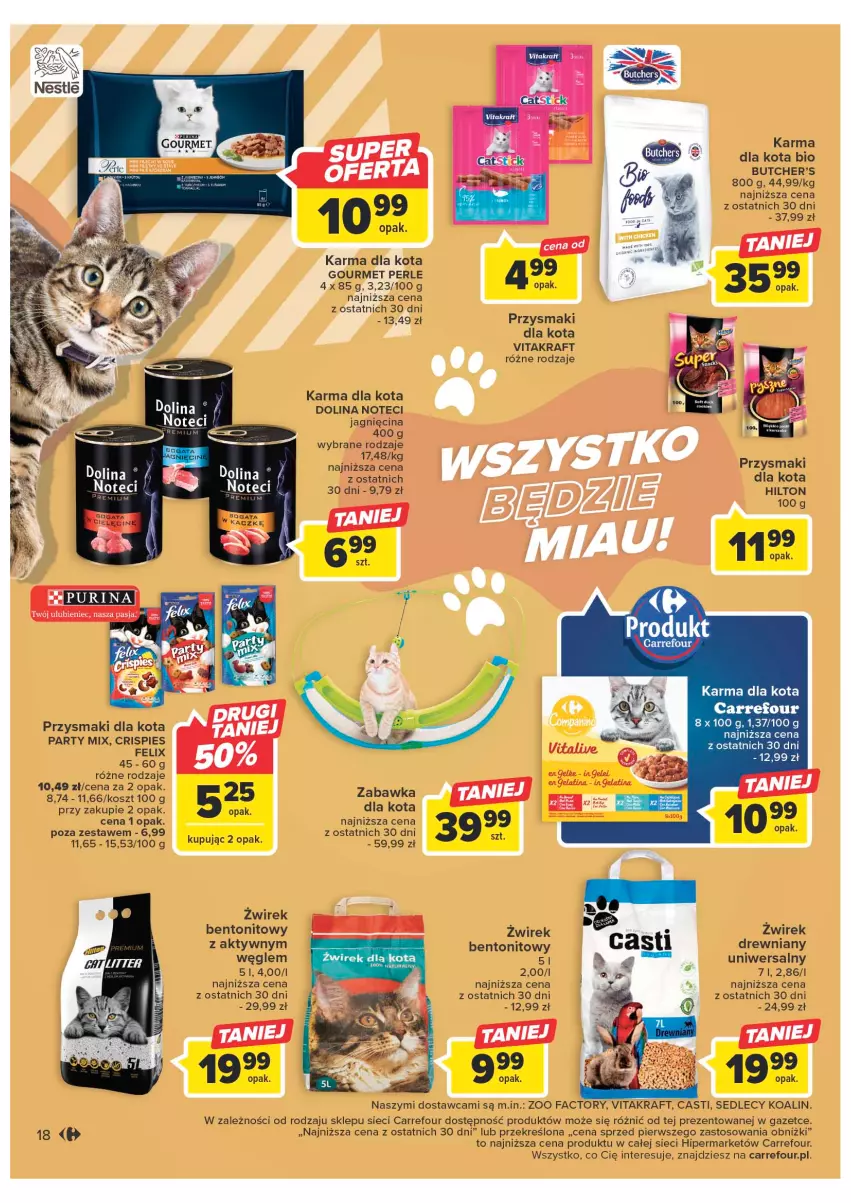 Gazetka promocyjna Carrefour - Gazetka Carrefour - ważna 07.02 do 18.02.2023 - strona 20 - produkty: Butcher's, Fa, Felix, Kosz, Przysmaki, Vitakraft, Zabawka