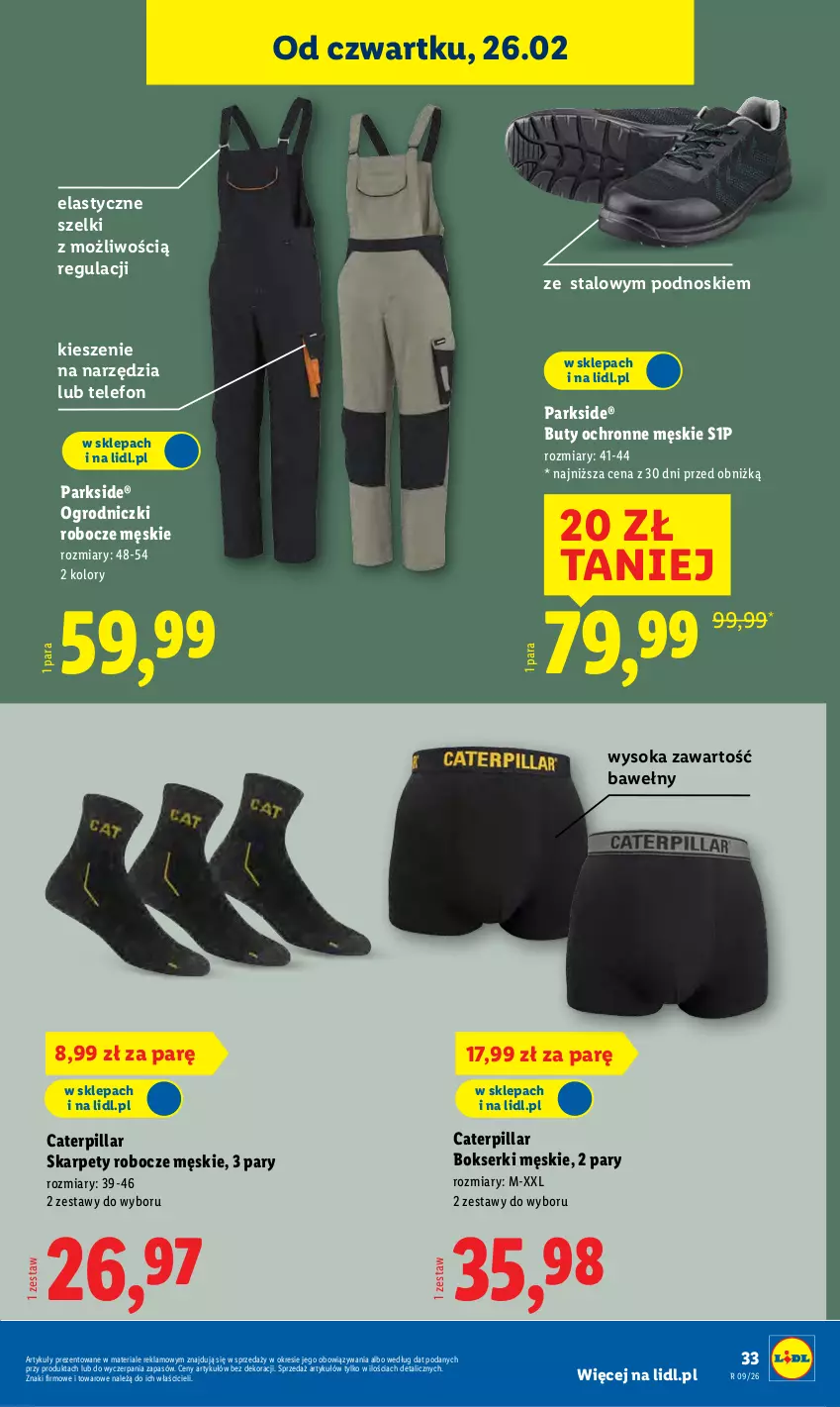 Gazetka promocyjna Lidl - GAZETKA - ważna 23.02 do 28.02.2026 - strona 43 - produkty: Bokserki, Buty, Karp, Parkside, Ser, Sok, Telefon