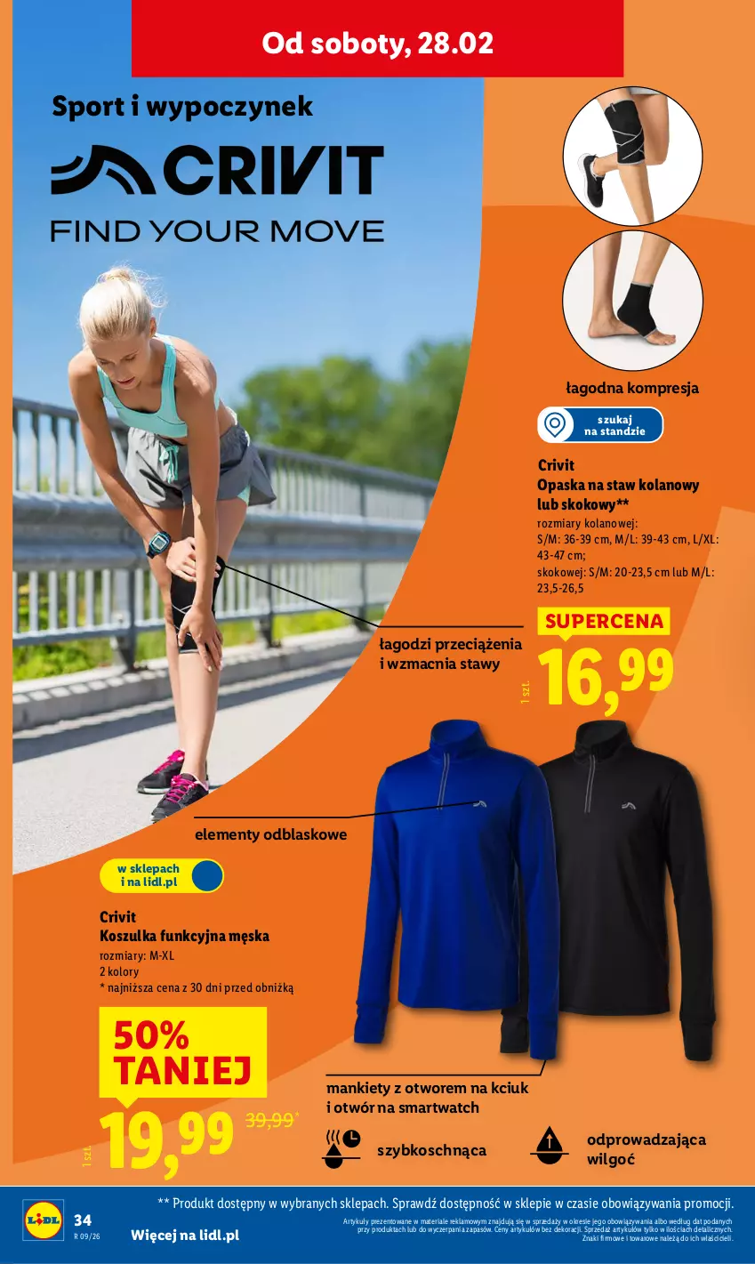Gazetka promocyjna Lidl - GAZETKA - ważna 23.02 do 28.02.2026 - strona 44 - produkty: Kosz, Koszulka, Koszulka funkcyjna, LG, Opaska, Por, Smartwatch, Sport