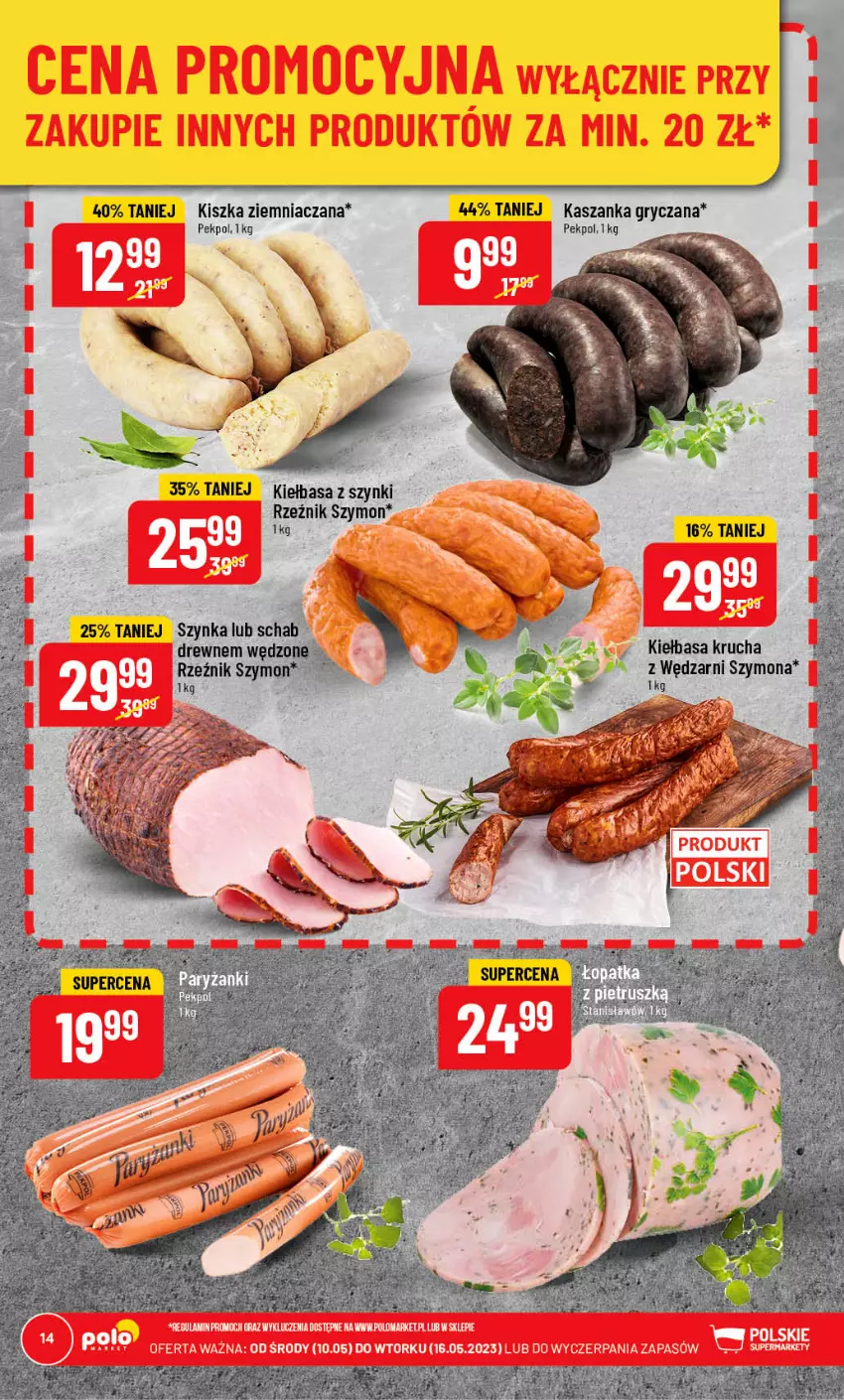 Gazetka promocyjna PoloMarket - Gazetka pomocyjna - ważna 10.05 do 16.05.2023 - strona 14 - produkty: Gry, Kasza, Kaszanka, Kiełbasa, Kiełbasa krucha, Pekpol