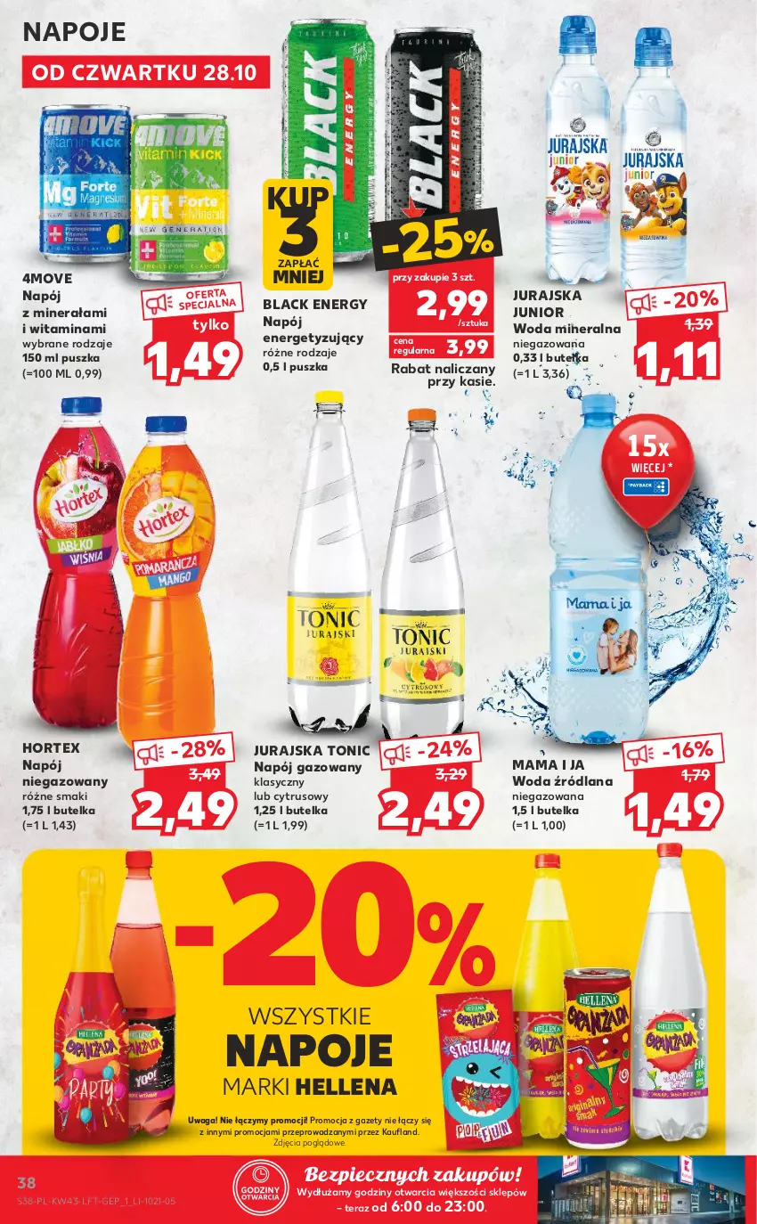 Gazetka promocyjna Kaufland - OFERTA TYGODNIA - ważna 28.10 do 03.11.2021 - strona 38 - produkty: Hellena, Hortex, Lack, LANA, Napój, Napój gazowany, Napój niegazowany, Napoje, Piec, Tera, Waga, Woda, Woda mineralna