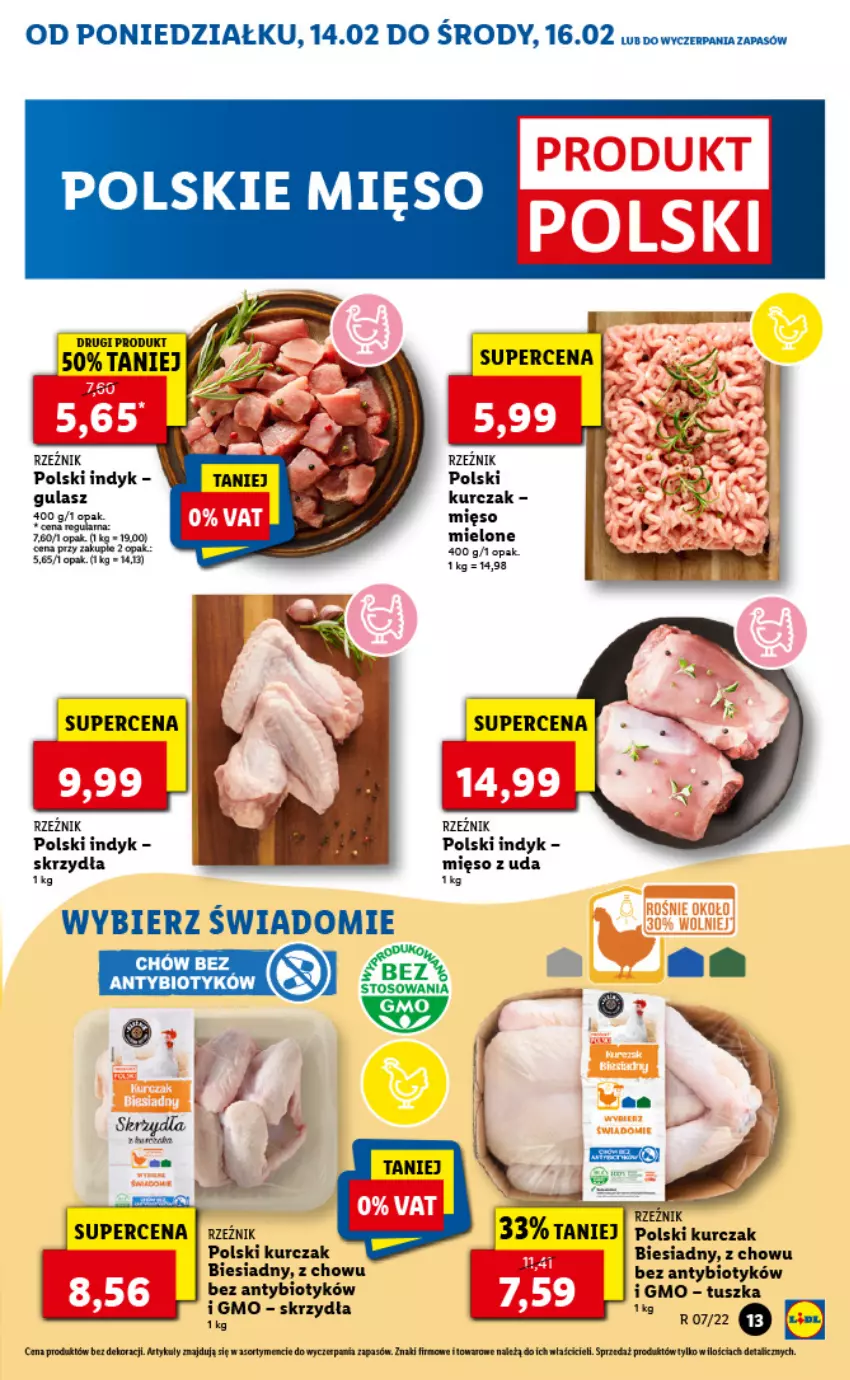 Gazetka promocyjna Lidl - GAZETKA - ważna 14.02 do 16.02.2022 - strona 13 - produkty: Fa, Kurczak, Mięso, Mus, Tusz