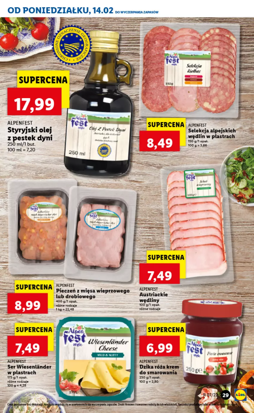 Gazetka promocyjna Lidl - GAZETKA - ważna 14.02 do 16.02.2022 - strona 29 - produkty: Dzika róża, Olej, Piec, Róża, Ser, Stek