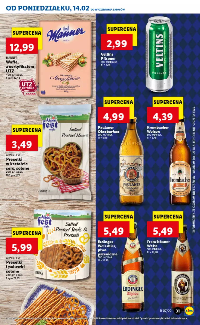 Gazetka promocyjna Lidl - GAZETKA - ważna 14.02 do 16.02.2022 - strona 31 - produkty: Precelki, Ser, Skaner, Wafle