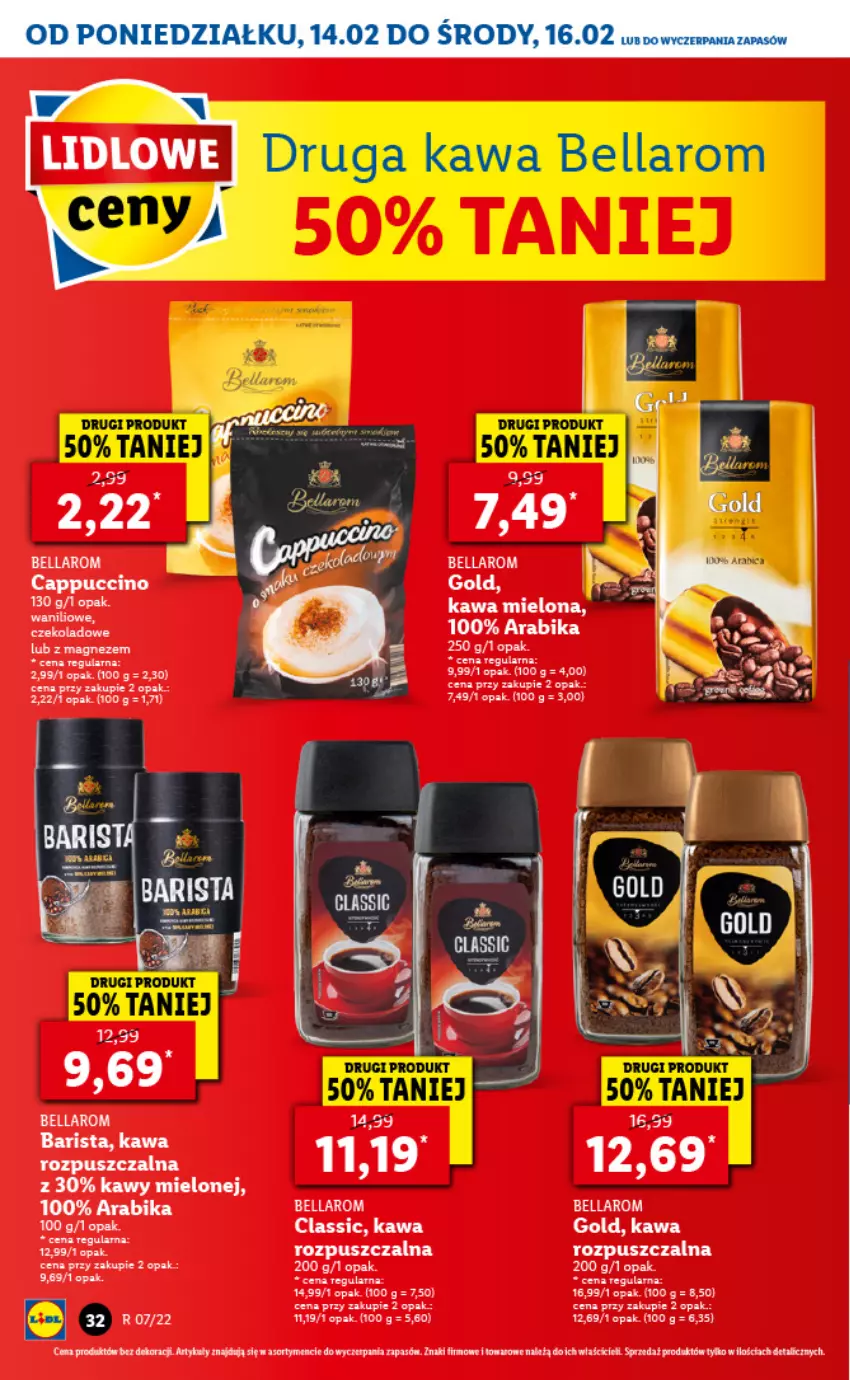 Gazetka promocyjna Lidl - GAZETKA - ważna 14.02 do 16.02.2022 - strona 32 - produkty: Bell, Bella, Cappuccino, Fa, Kawa, Kawa mielona, Kawa rozpuszczalna