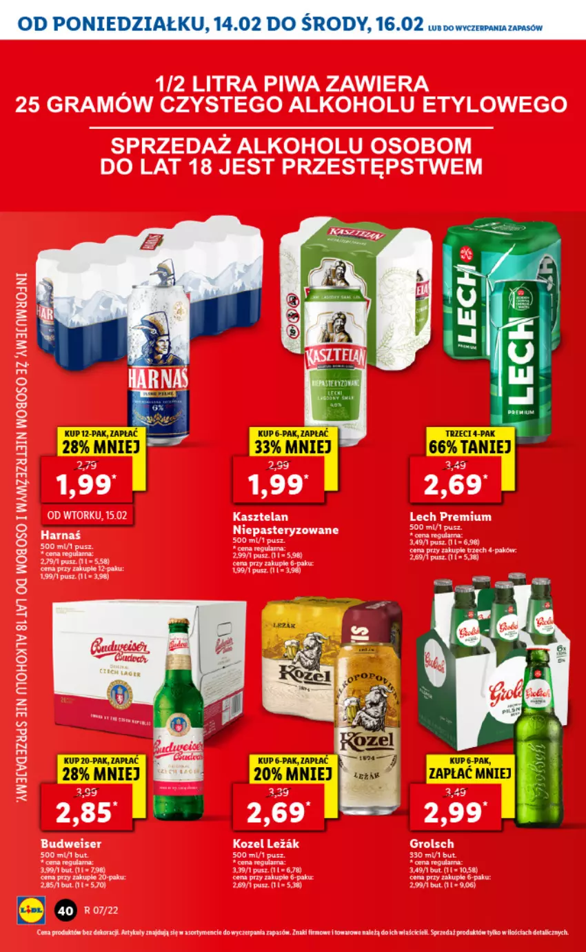 Gazetka promocyjna Lidl - GAZETKA - ważna 14.02 do 16.02.2022 - strona 40 - produkty: Fa, Gra, Kozel, Nioh, Piwa, Ser, Sos