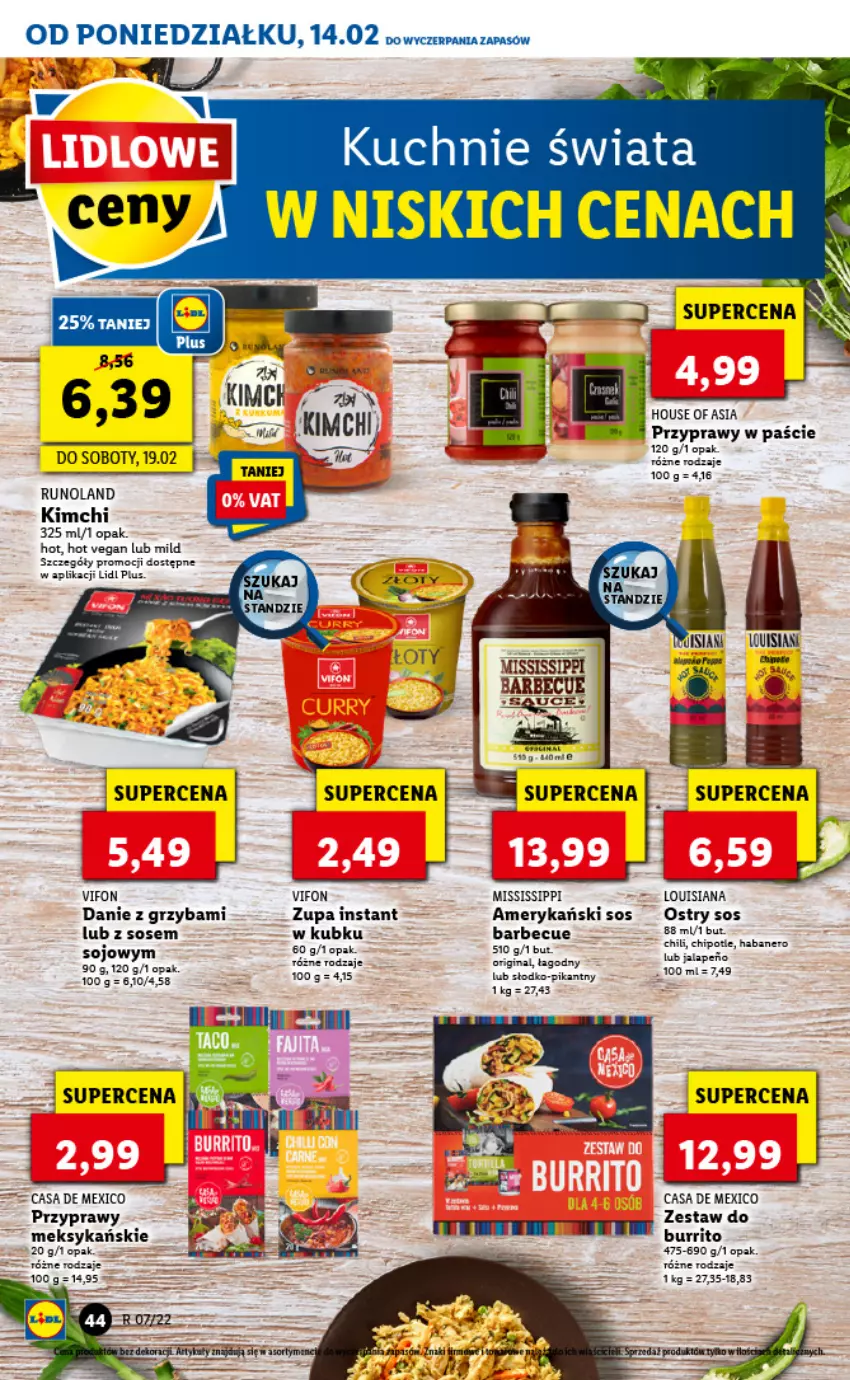 Gazetka promocyjna Lidl - GAZETKA - ważna 14.02 do 16.02.2022 - strona 44 - produkty: Fa, Gin, House of Asia, Przyprawy, Rama, Runoland, Sos, Zupa