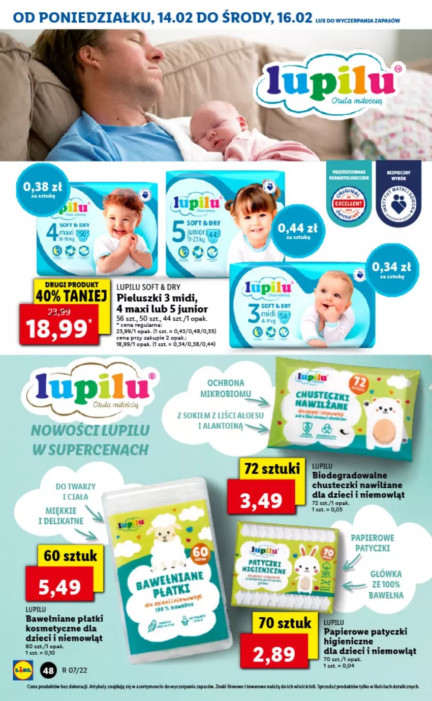 Gazetka promocyjna Lidl - GAZETKA - ważna 14.02 do 16.02.2022 - strona 48 - produkty: Chusteczki, Dzieci, Feta, Gra, Papier, Por, Sok, Wełna