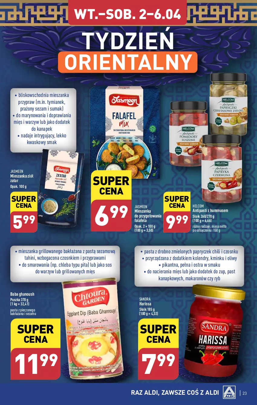 Gazetka promocyjna Aldi - Pełna oferta - ważna 02.04 do 06.04.2024 - strona 23 - produkty: Chleb, Fa, Grill, HELCOM, Hummus, Makaron, Mus, Piec, Sezam, Sos