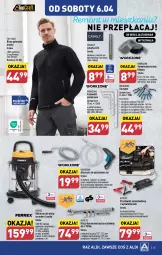 Gazetka promocyjna Aldi - Pełna oferta - Gazetka - ważna od 06.04 do 06.04.2024 - strona 45 - produkty: Odkurzacz, Top, Przewód, Latarka LED, Prostownik, Klej, Pojemnik, Bluza polarowa, Uchwyty, Tarka, Szczypce, Bateria, Latarka, Bluza, Akumulator