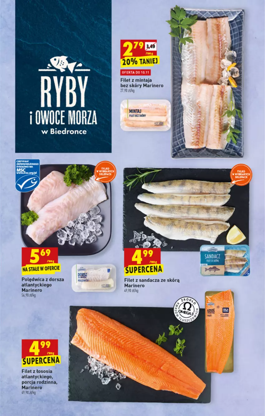 Gazetka promocyjna Biedronka - W tym tygodniu - ważna 08.11 do 13.11.2021 - strona 27 - produkty: Dorsz, Dron, Filet z mintaja, Filet z sandacza, Mintaj, Polędwica, Por, Sandacz, Sos