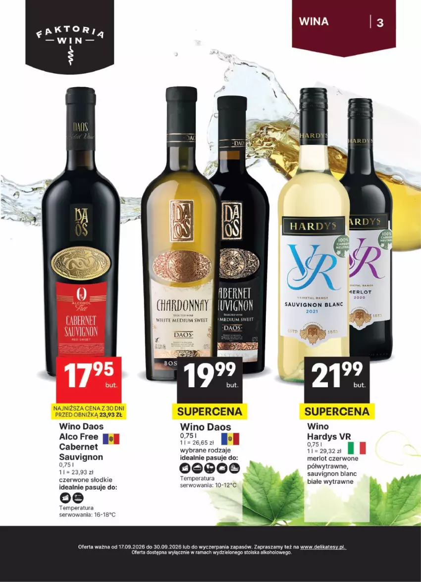 Gazetka promocyjna Delikatesy Centrum - Delibarek DC38-DC39 - ważna 17.09 do 30.09.2026 - strona 3 - produkty: Merlot, Rama, Sauvignon Blanc, Ser, Wino