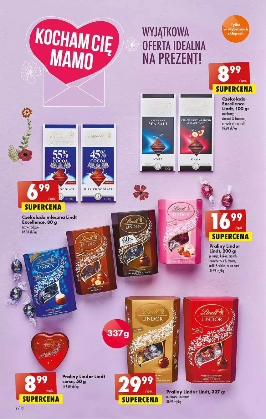 Gazetka promocyjna Biedronka - W tym tygodniu PN - ważna 23.05 do 28.05.2022 - strona 12 - produkty: Czekolada, Czekolada mleczna, Kokos, Lindor, Lindt, Praliny, Ser