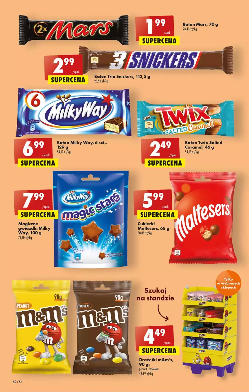 Gazetka promocyjna Biedronka - W tym tygodniu - ważna 24.03 do 30.03.2022 - strona 50 - produkty: Baton, Cukier, Cukierki, Mars, Milky Way, Ser, Snickers, Twix