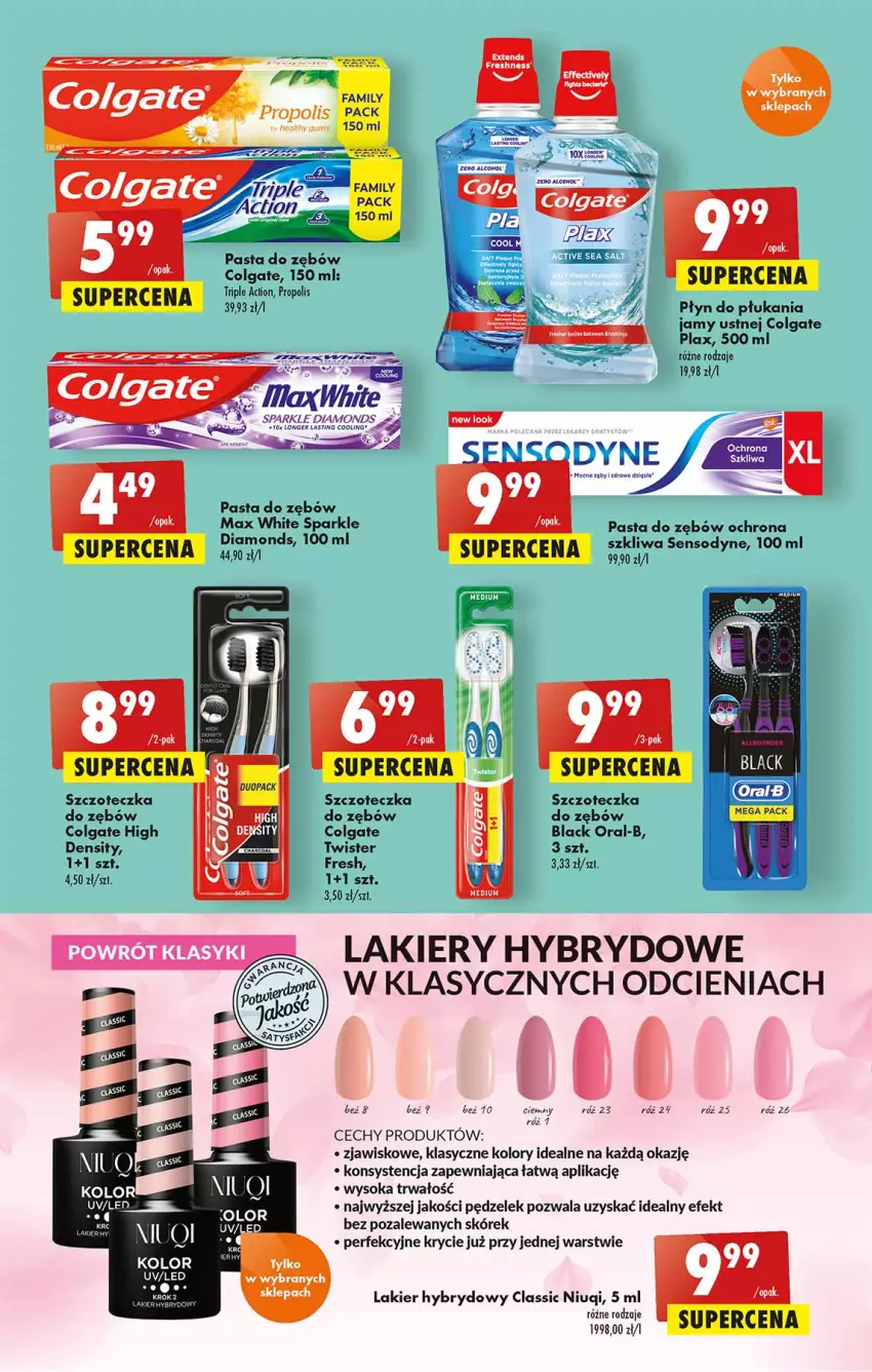 Gazetka promocyjna Biedronka - W tym tygodniu - ważna 24.03 do 30.03.2022 - strona 59 - produkty: Colgate, Lack, Lakier, Lakier hybrydowy, LG, Lion, Niuqi, Pasta do zębów, Płyn do płukania, Płyn do płukania jamy ustnej, Propolis, Sensodyne, Sok, STP, Szczoteczka, Szczoteczka do zębów