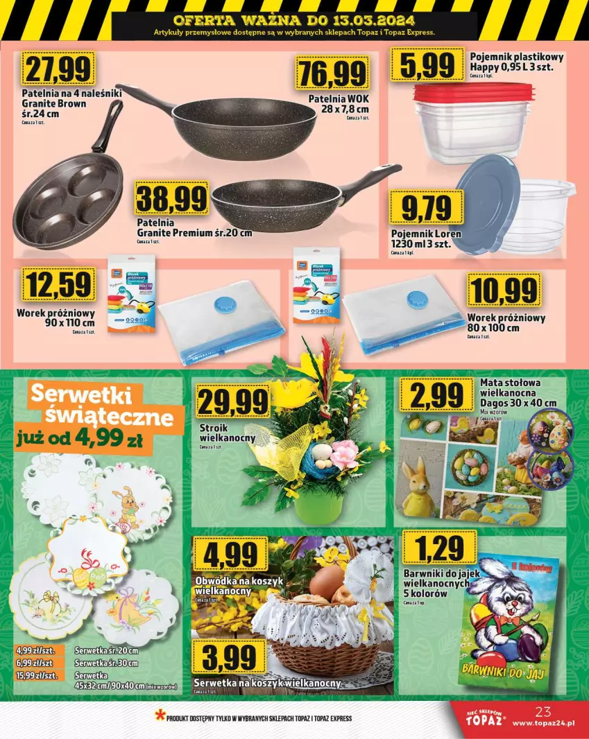 Gazetka promocyjna Topaz - Gazetka - ważna 07.03 do 13.03.2024 - strona 23 - produkty: Gra, Naleśniki, Patelnia, Pojemnik, Pojemnik plastikowy, Ser, Top