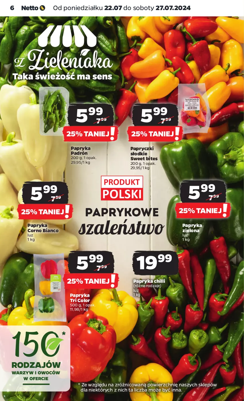 Gazetka promocyjna Netto - Artykuły spożywcze - ważna 22.07 do 27.07.2024 - strona 6 - produkty: Papryka, Szal