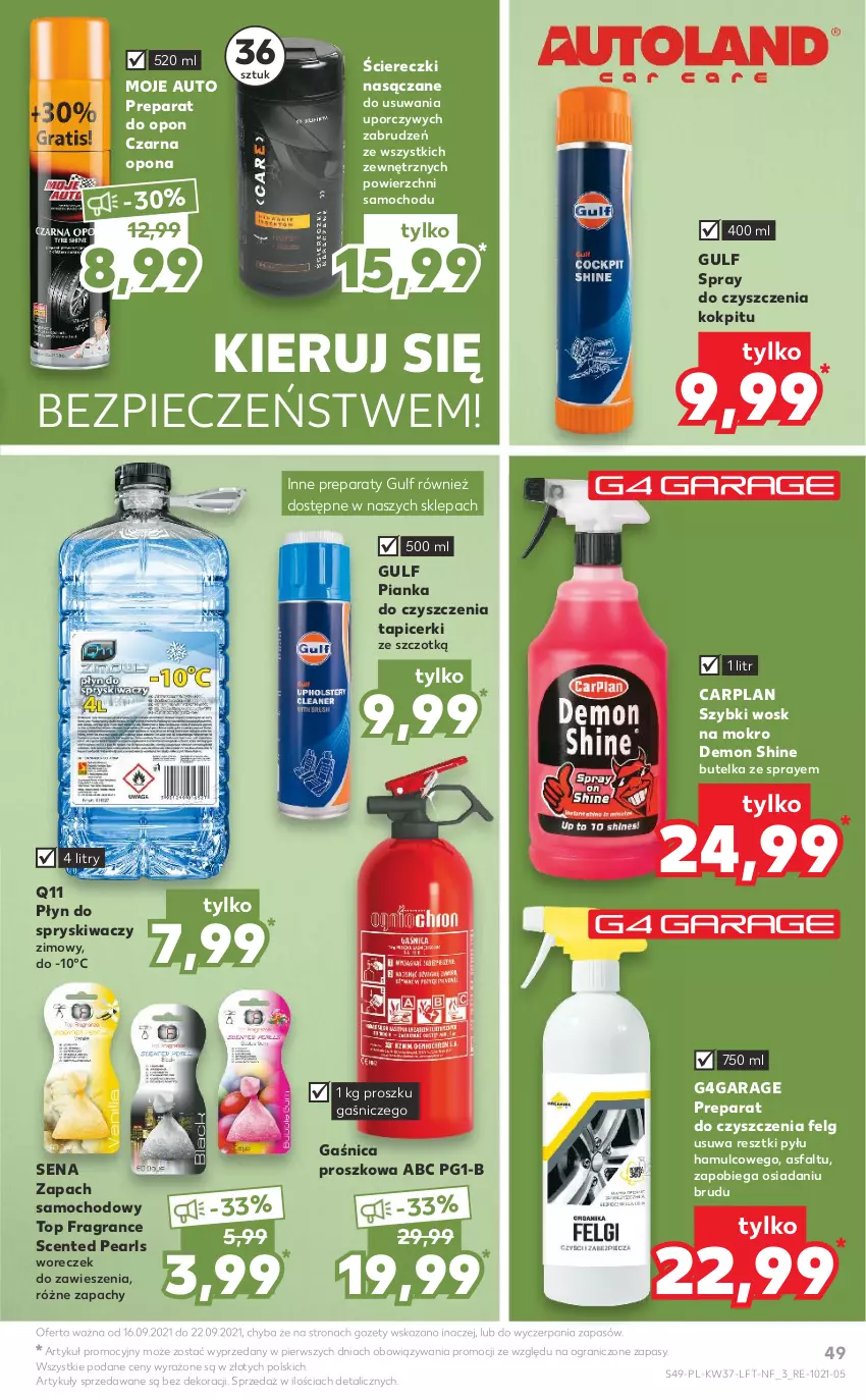 Gazetka promocyjna Kaufland - OFERTA TYGODNIA - ważna 16.09 do 22.09.2021 - strona 49 - produkty: Fa, Gaśnica, Gra, LG, Moje Auto, Pianka do czyszczenia, Piec, Płyn do spryskiwaczy, Por, Preparat do czyszczenia, Spray do czyszczenia, Top, Woreczek