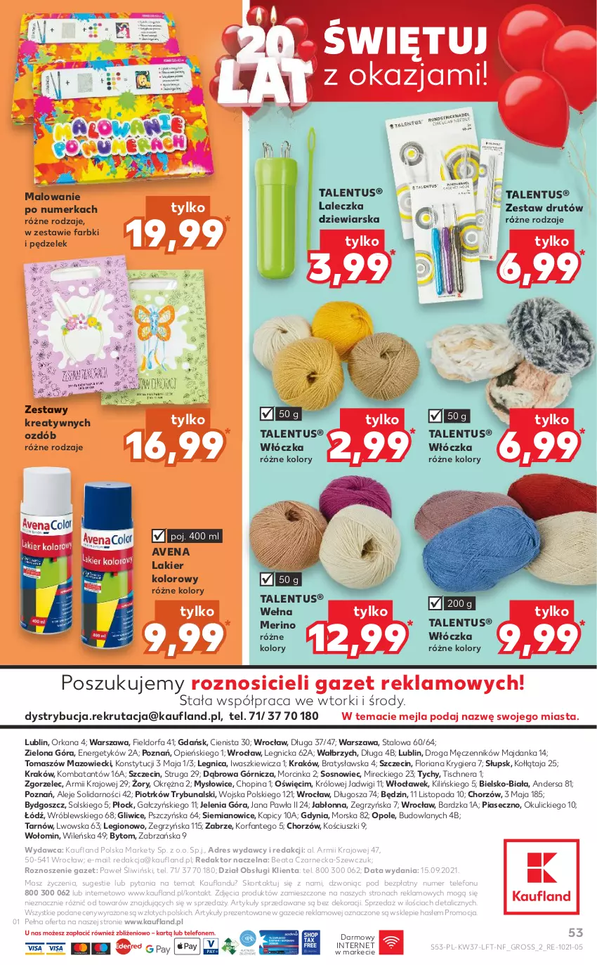 Gazetka promocyjna Kaufland - OFERTA TYGODNIA - ważna 16.09 do 22.09.2021 - strona 53 - produkty: Dres, Fa, Inka, Lakier, Orka, Sos, Telefon, Top, Wełna, Włóczka