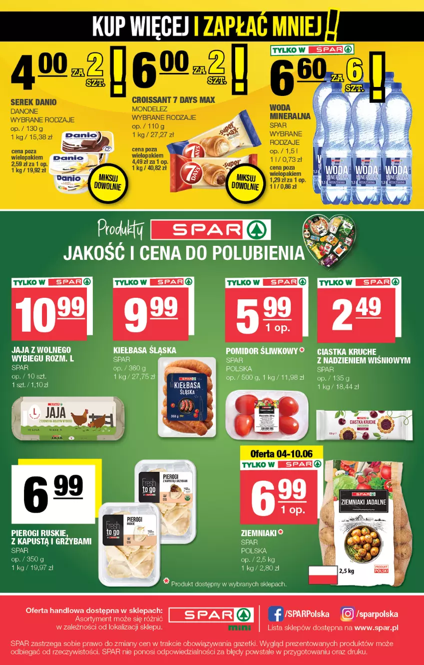 Gazetka promocyjna Spar - Spar-Mini - ważna 01.06 do 11.06.2025 - strona 4 - produkty: Ciastka, Gatta, Jaja, Kapustą, Kiełbasa, Pierogi