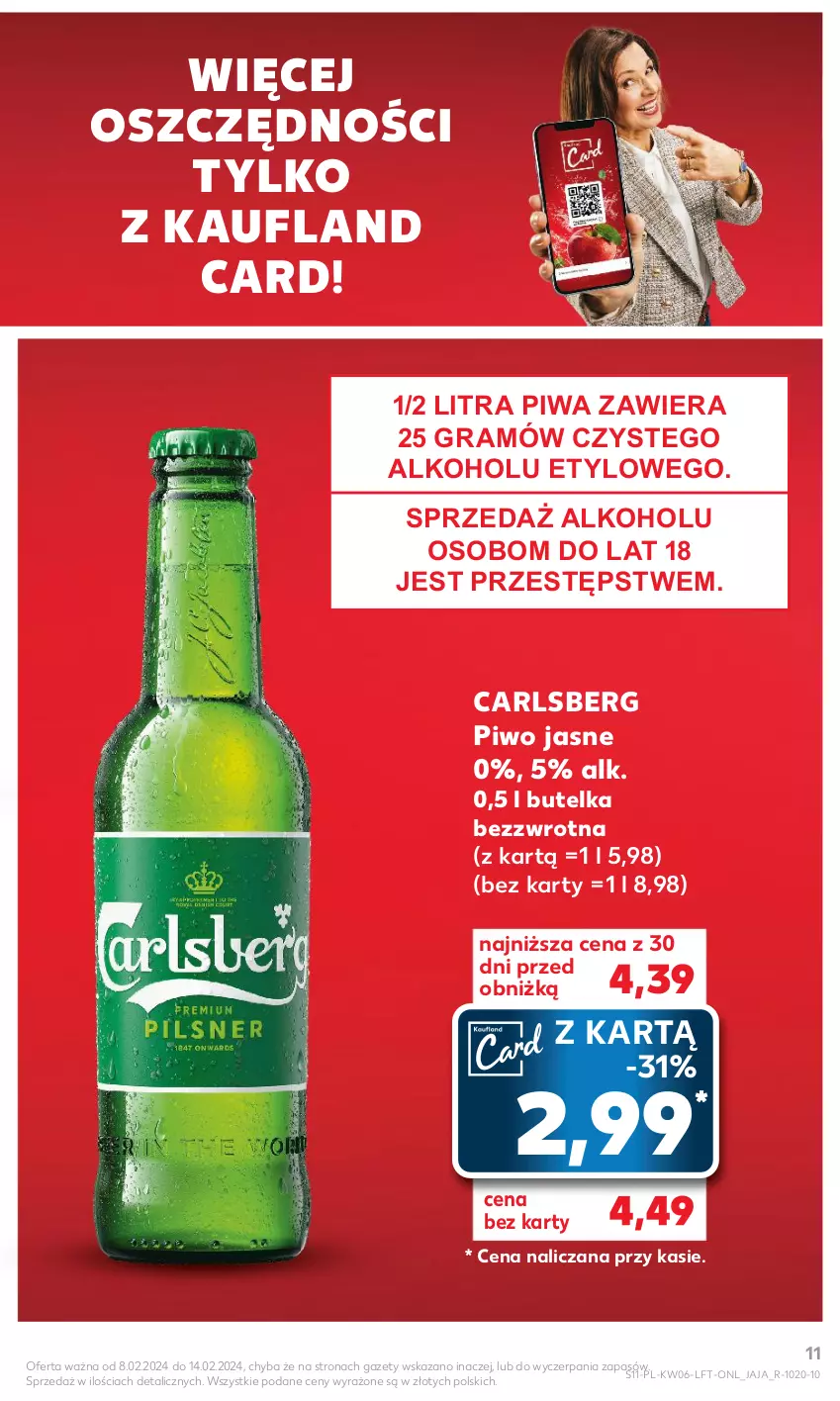 Gazetka promocyjna Kaufland - Gazetka tygodnia - ważna 08.02 do 14.02.2024 - strona 11 - produkty: Carlsberg, Gra, Jaja, Piwa, Piwo, Piwo jasne