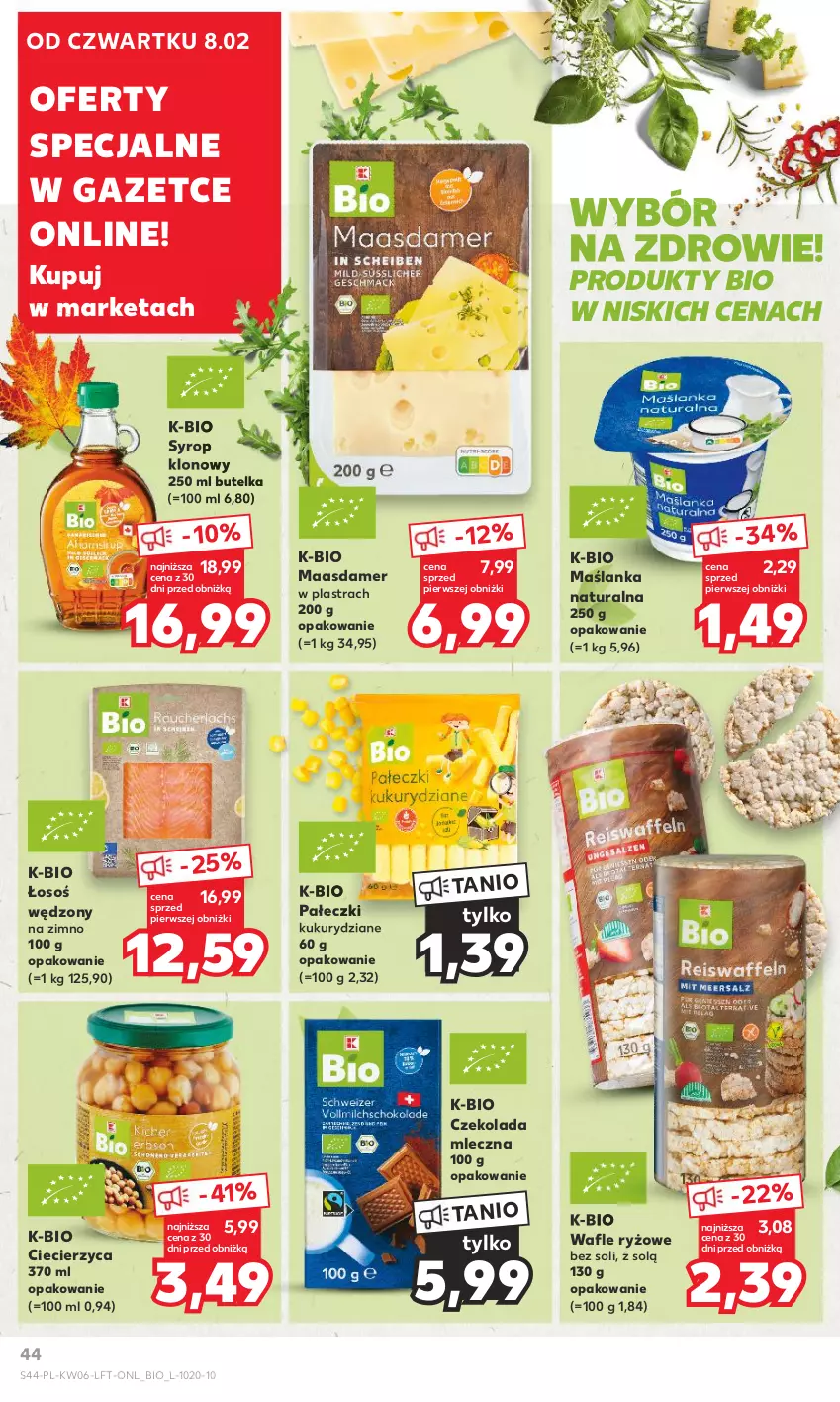 Gazetka promocyjna Kaufland - Gazetka tygodnia - ważna 08.02 do 14.02.2024 - strona 44 - produkty: Czekolada, Czekolada mleczna, Maasdam, Maślanka, Ryż, Syrop, Wafle, Zdrowie