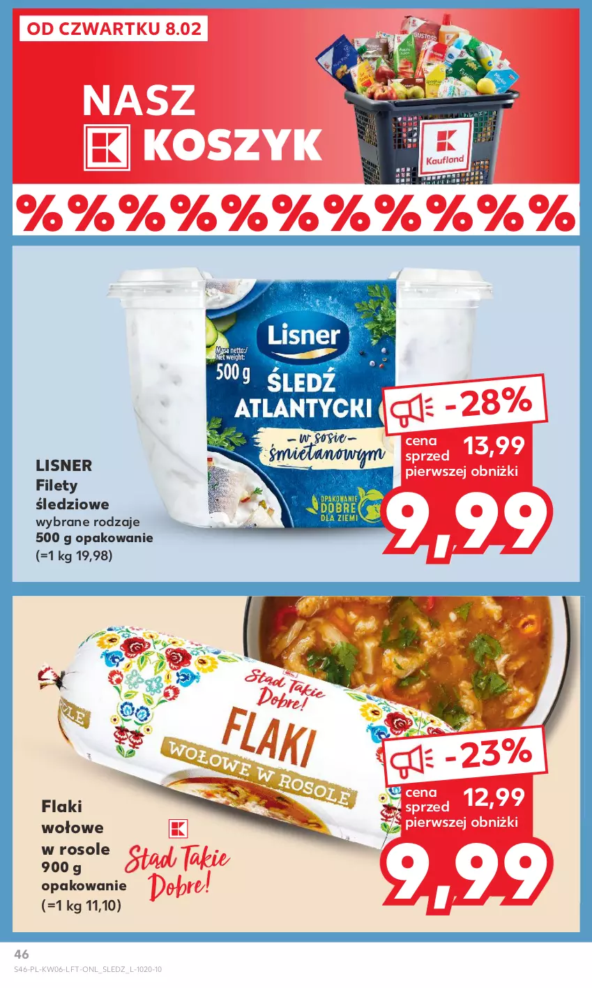 Gazetka promocyjna Kaufland - Gazetka tygodnia - ważna 08.02 do 14.02.2024 - strona 46 - produkty: Flaki, Flaki wołowe, Kosz, Lisner