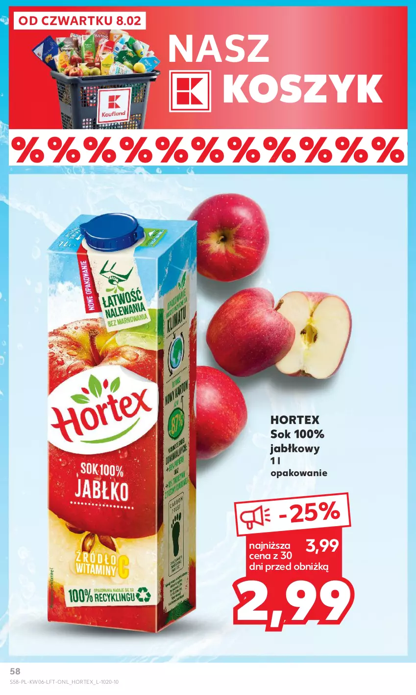 Gazetka promocyjna Kaufland - Gazetka tygodnia - ważna 08.02 do 14.02.2024 - strona 58 - produkty: Hortex, Kosz, Sok