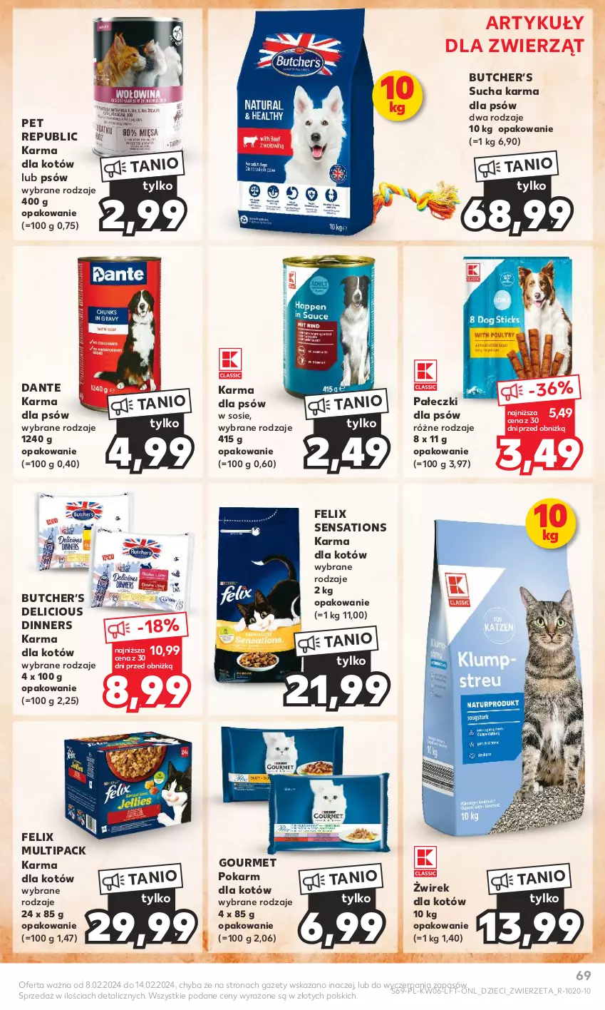 Gazetka promocyjna Kaufland - Gazetka tygodnia - ważna 08.02 do 14.02.2024 - strona 69 - produkty: Dzieci, Felix, Sati, Sos, Sucha karma