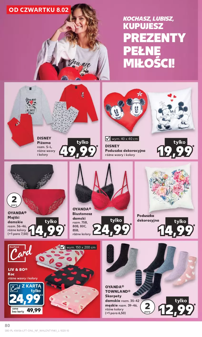 Gazetka promocyjna Kaufland - Gazetka tygodnia - ważna 08.02 do 14.02.2024 - strona 80 - produkty: Biustonosz, Disney, Karp, Koc, Majtki, Piżama, Poduszka, Poduszka dekoracyjna